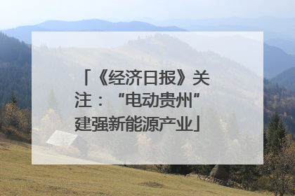 《经济日报》关注：“电动贵州”建强新能源产业