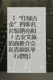 “红绿古金”四张名片惊艳亮相！吉安文旅招商推介会在青原区举行(图)