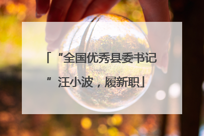 “全国优秀县委书记”汪小波，履新职