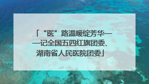 “医”路温暖绽芳华——记全国五四红旗团委、湖南省人民医院团委
