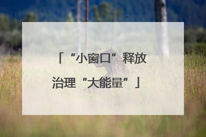 “小窗口”释放治理“大能量”