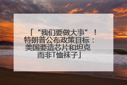 “我们要做大事”！特朗普公布政策目标：美国要造芯片和坦克 而非T恤袜子