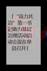 “菏力共治”第一书记助力基层治理活动启动会议在单县召开