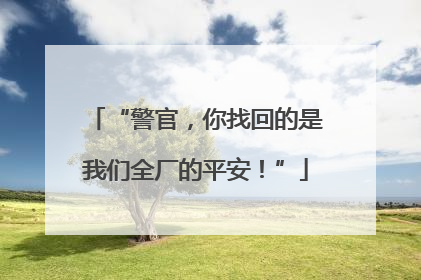 “警官，你找回的是我们全厂的平安！”