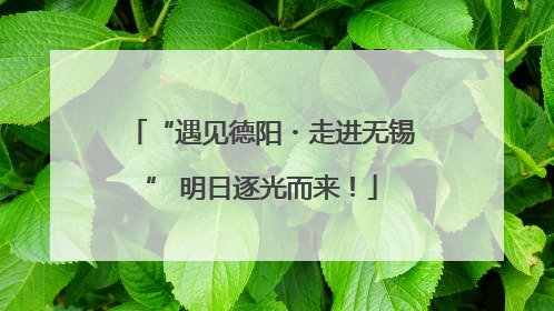 “遇见德阳・走进无锡” 明日逐光而来！
