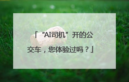“AI司机”开的公交车，您体验过吗？