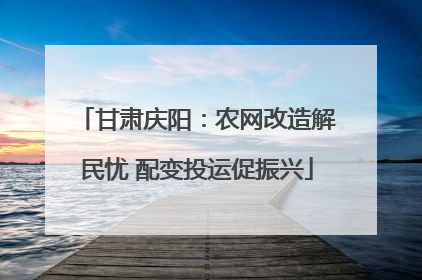 甘肃庆阳：农网改造解民忧 配变投运促振兴