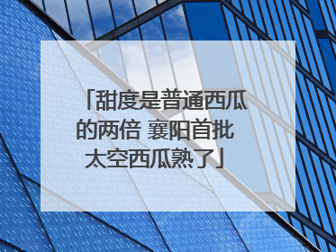 甜度是普通西瓜的两倍 襄阳首批太空西瓜熟了