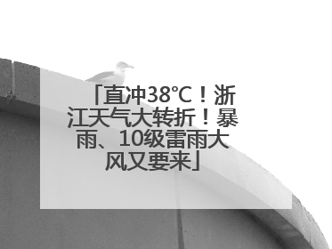 直冲38℃！浙江天气大转折！暴雨、10级雷雨大风又要来