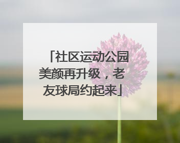 社区运动公园美颜再升级，老友球局约起来