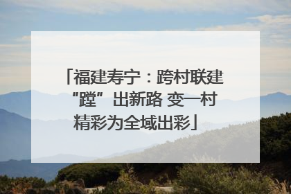 福建寿宁：跨村联建“蹚”出新路 变一村精彩为全域出彩