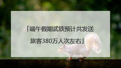 端午假期武铁预计共发送旅客380万人次左右