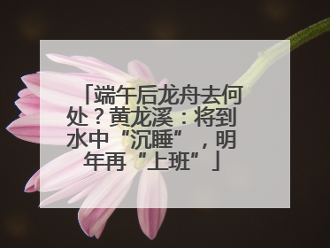 端午后龙舟去何处？黄龙溪：将到水中“沉睡”，明年再“上班”