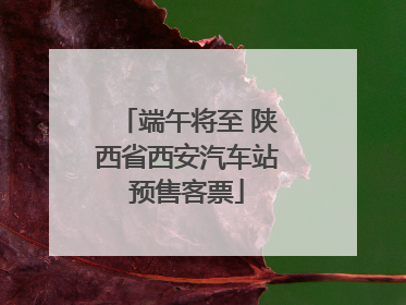 端午将至 陕西省西安汽车站预售客票