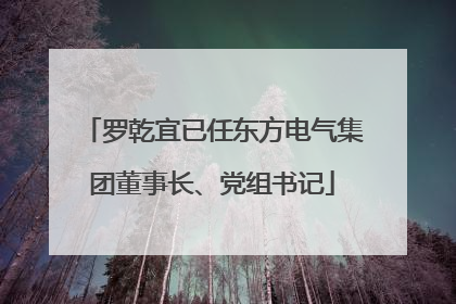 罗乾宜已任东方电气集团董事长、党组书记