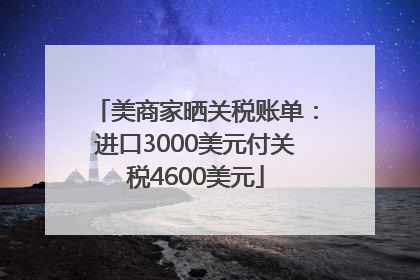 美商家晒关税账单：进口3000美元付关税4600美元