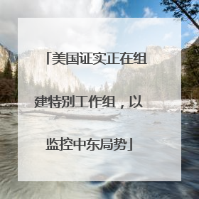 美国证实正在组建特别工作组，以监控中东局势
