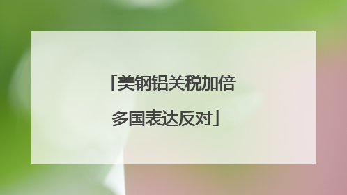 美钢铝关税加倍 多国表达反对