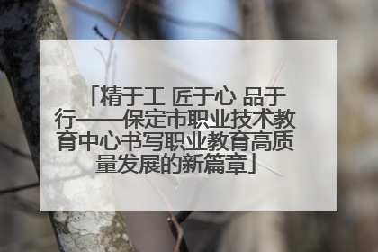 精于工 匠于心 品于行——保定市职业技术教育中心书写职业教育高质量发展的新篇章