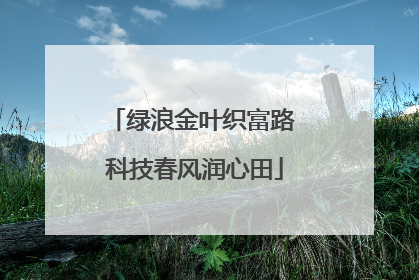 绿浪金叶织富路 科技春风润心田