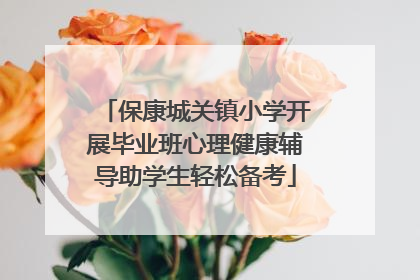 保康城关镇小学开展毕业班心理健康辅导助学生轻松备考