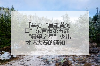 举办“星耀黄河口”东营市第五届“希望之星”少儿才艺大赛的通知