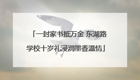 一封家书抵万金 东湖路学校十岁礼浸润墨香温情