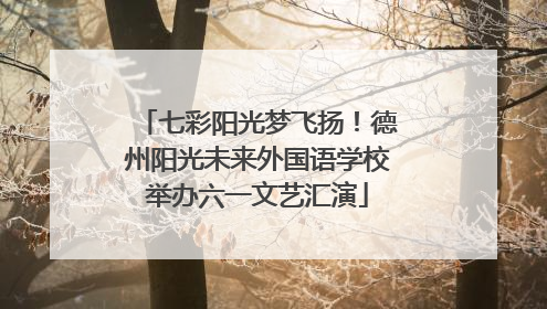 七彩阳光梦飞扬！德州阳光未来外国语学校举办六一文艺汇演