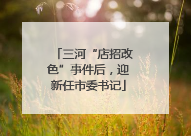 三河“店招改色”事件后，迎新任市委书记