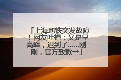上海地铁突发故障！网友吐槽：又是早高峰，迟到了……刚刚，官方致歉→