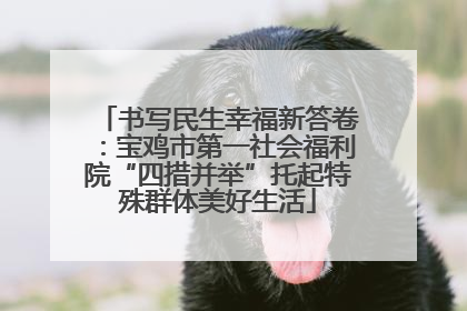 书写民生幸福新答卷：宝鸡市第一社会福利院“四措并举”托起特殊群体美好生活