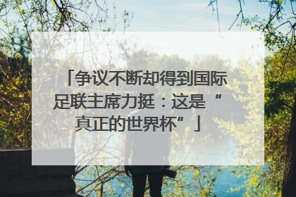 争议不断却得到国际足联主席力挺：这是“真正的世界杯”