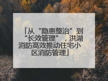 从“隐患整治”到“长效管理”，洪湖消防高效推动住宅小区消防管理