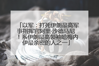 以军：打死伊朗最高军事指挥官阿里·沙德马尼！系伊朗最高领袖哈梅内伊最亲密的人之一