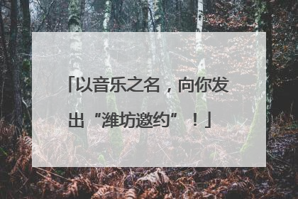 以音乐之名，向你发出“潍坊邀约”！