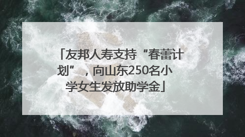 友邦人寿支持“春蕾计划”，向山东250名小学女生发放助学金