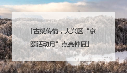 古桑传情，大兴区“京颐活动月”点亮仲夏