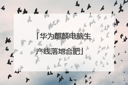 华为麒麟电脑生产线落地合肥