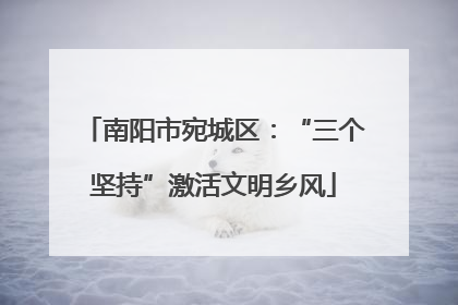 南阳市宛城区：“三个坚持”激活文明乡风