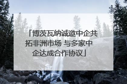 博茨瓦纳诚邀中企共拓非洲市场 与多家中企达成合作协议
