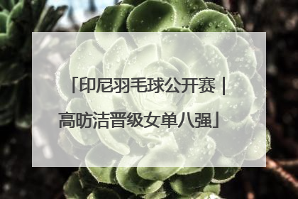 印尼羽毛球公开赛｜高昉洁晋级女单八强