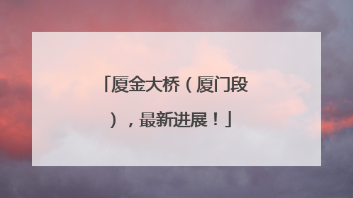 厦金大桥（厦门段），最新进展！
