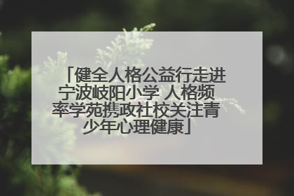 健全人格公益行走进宁波岐阳小学 人格频率学苑携政社校关注青少年心理健康