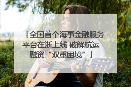全国首个海事金融服务平台在浙上线 破解航运融资“双重困境”
