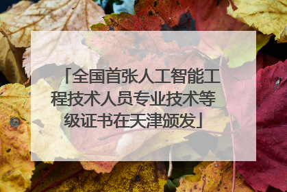 全国首张人工智能工程技术人员专业技术等级证书在天津颁发