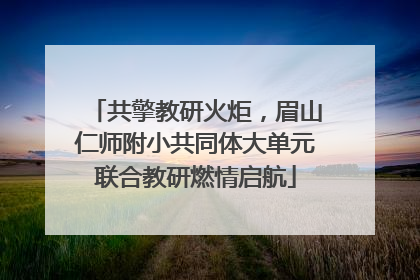 共擎教研火炬，眉山仁师附小共同体大单元联合教研燃情启航