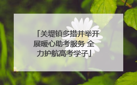 关堤镇多措并举开展暖心助考服务 全力护航高考学子