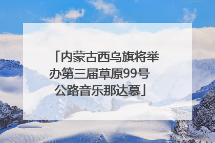 内蒙古西乌旗将举办第三届草原99号公路音乐那达慕