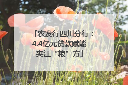 农发行四川分行：4.4亿元贷款赋能夹江“粮”方