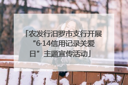 农发行汨罗市支行开展“6·14信用记录关爱日”主题宣传活动